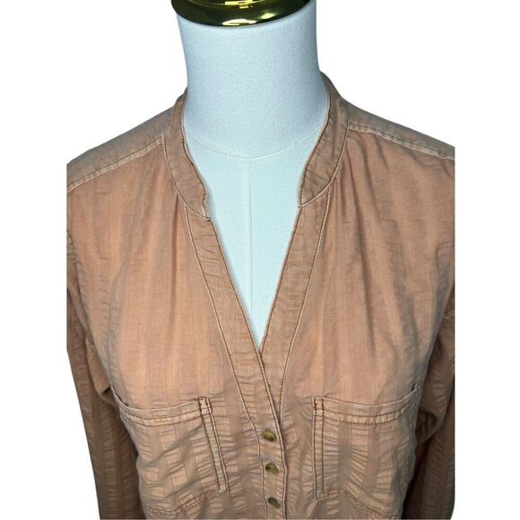 Anthropologie PILCRO Women’s XS Seersucker Tunic Top Orange Oversized - Picture 5 of 9